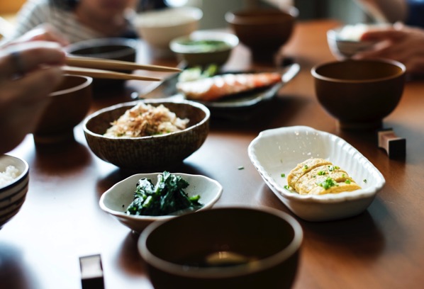 Asian food bowls chopsticks 745406