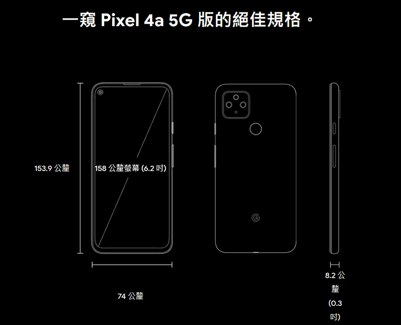 Pixel 4a 5G 尺寸