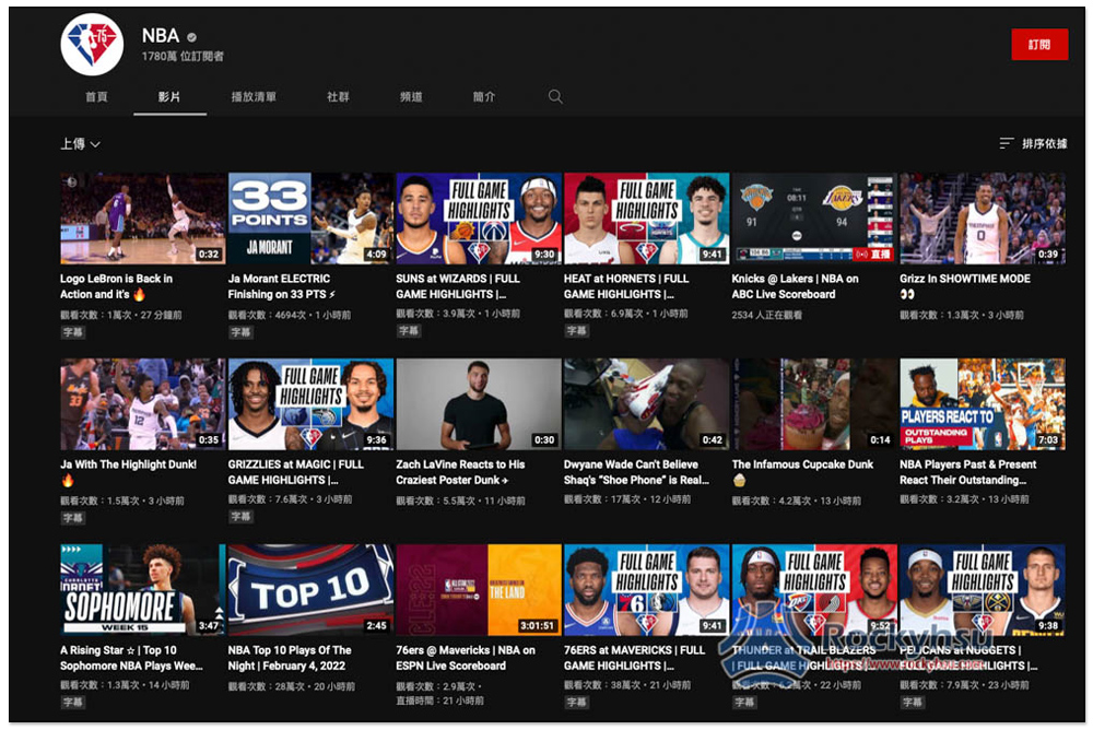 NBA YouTube 美國